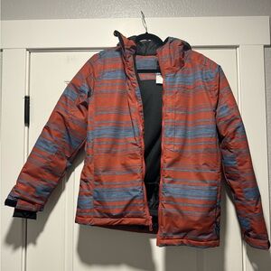 Pulse Men's Red and Blue Striped Puffer Jacket